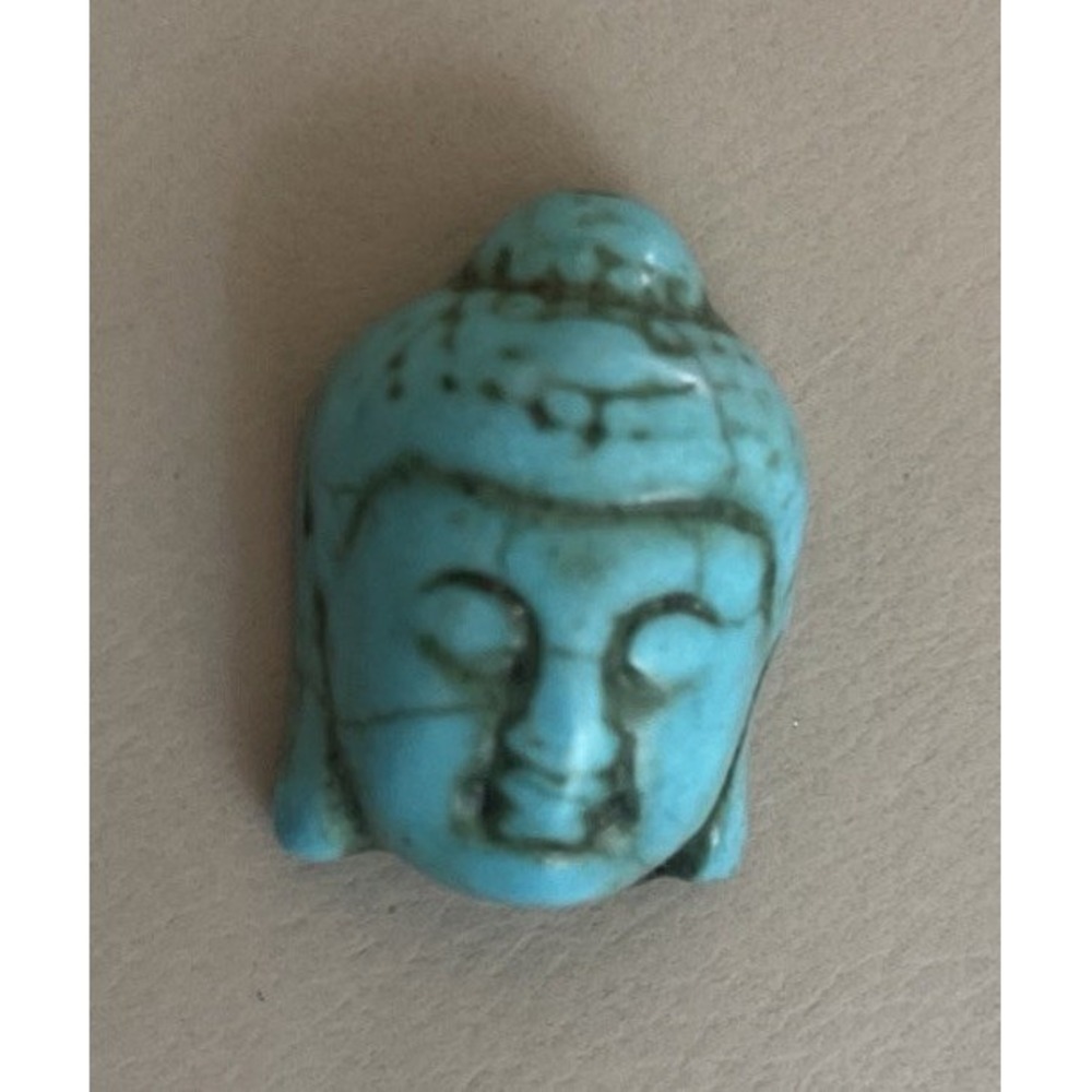 Faux Turquoise Buddha Face Pendant